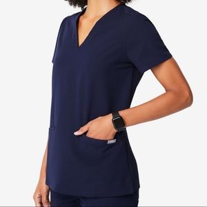 Figs Casma Navy Blue Scrub Top